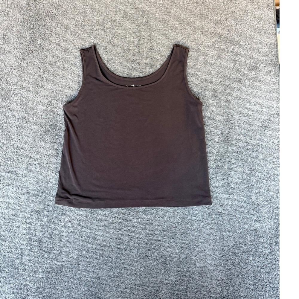 by Chico's Brown Scoop Neck Tank Top Sleeveless‎ Stretch Shell Size 2 L Large